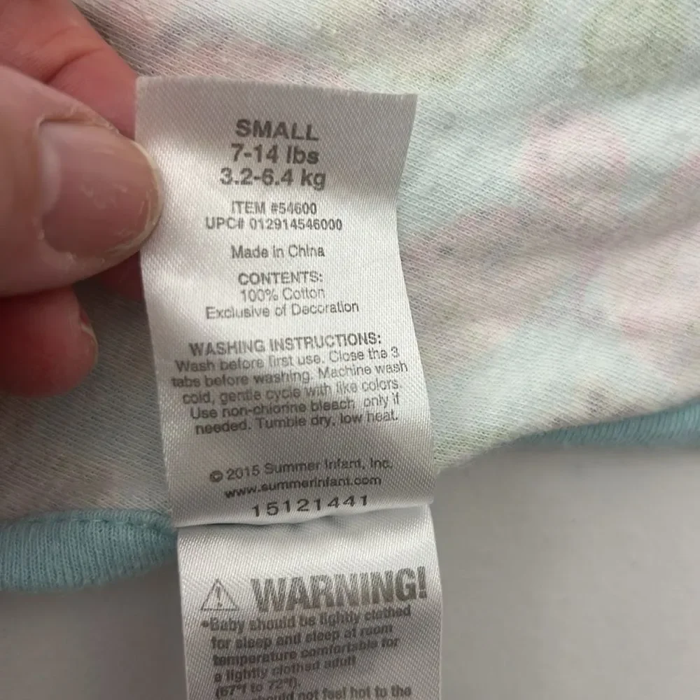 Swaddle me mint green with flower and butterfly print cotton swaddle Size small